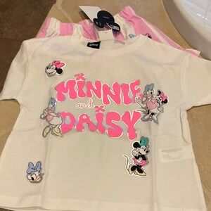 Zara Kids Minnie and Daisy Matching Set - Cream and Pink